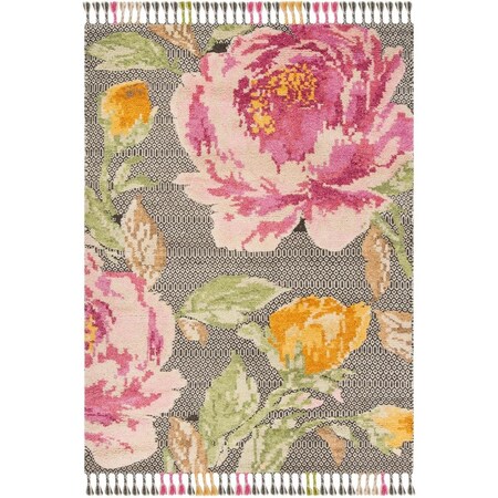 Safavieh 9 x 12 ft. Kenya Hand Knotted Large Rectangle Area Rug Pink & Dark Grey KNY803U-9
